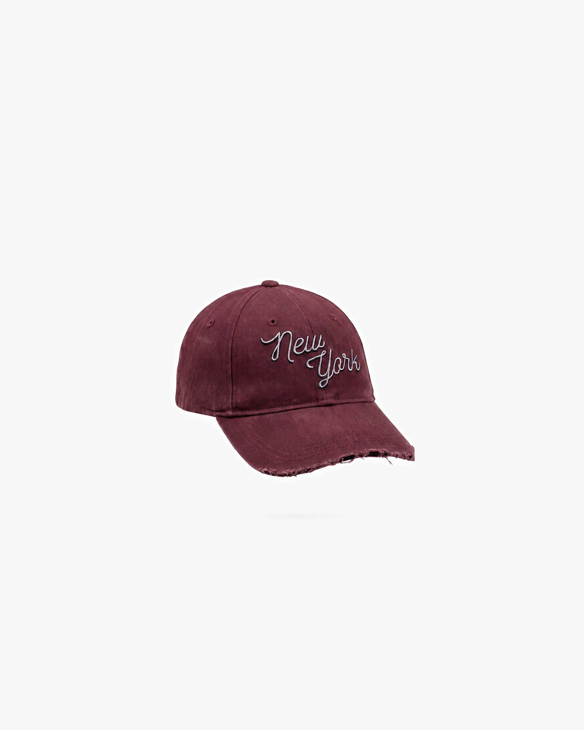 O15 NY Baseball Dad hats — Burgundy — product angle