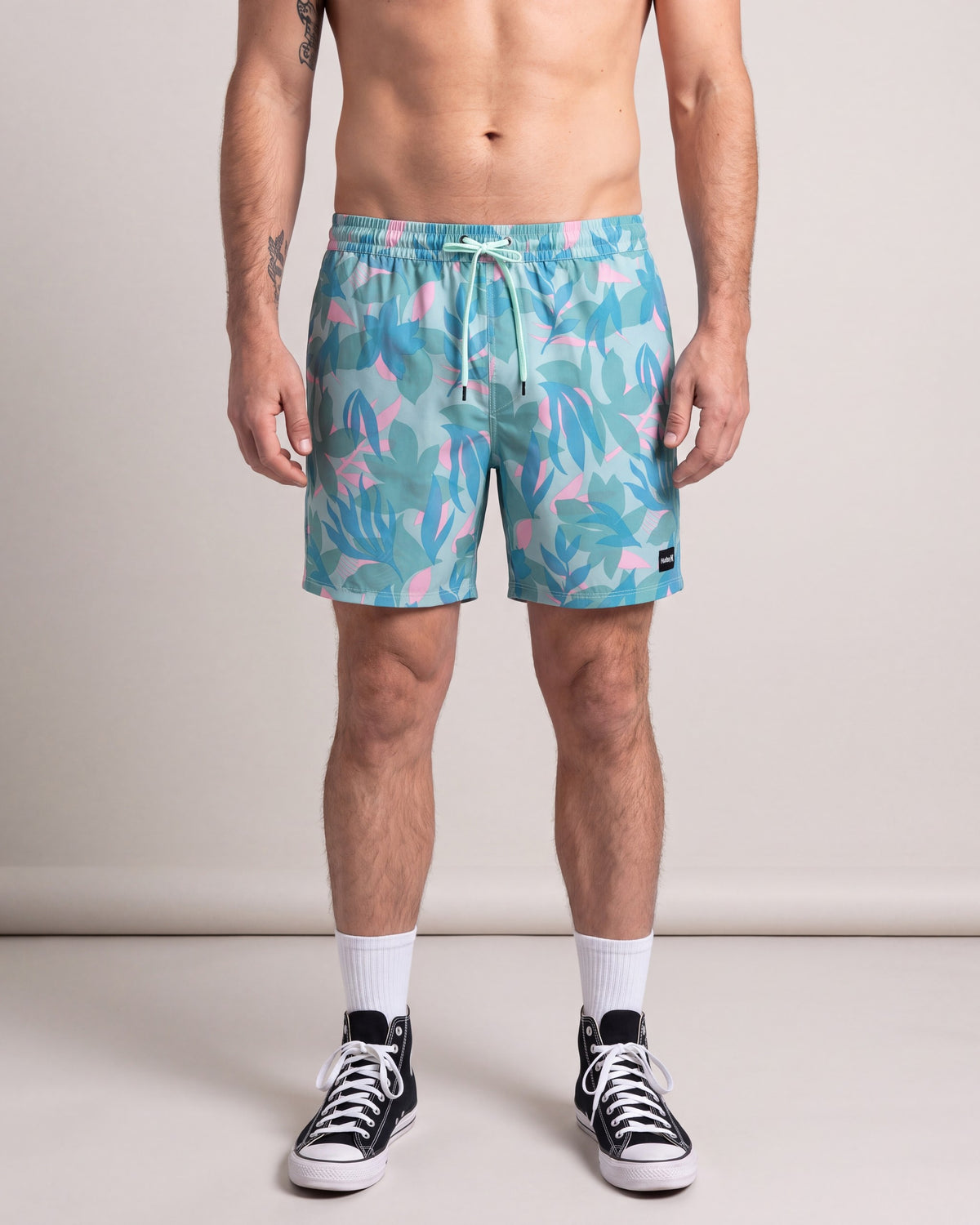 Hurley Cannonball Swim Shorts — Teal — model front