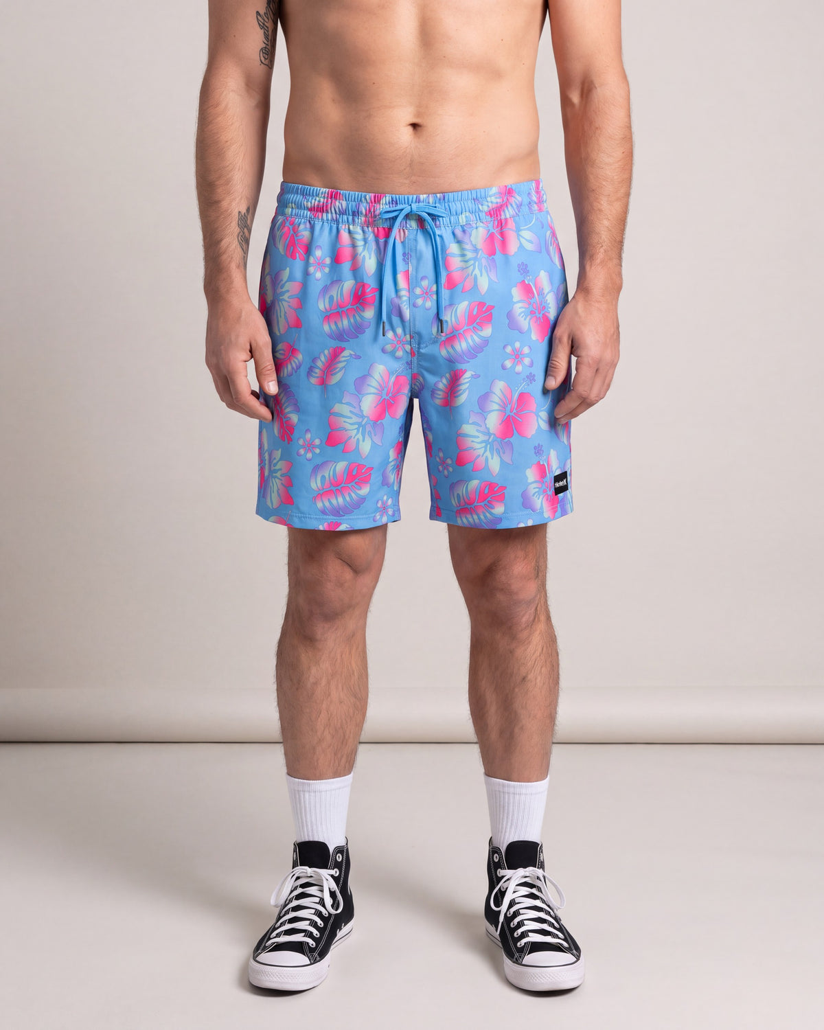 Hurley Cannonball Swim Shorts — Blue — model front