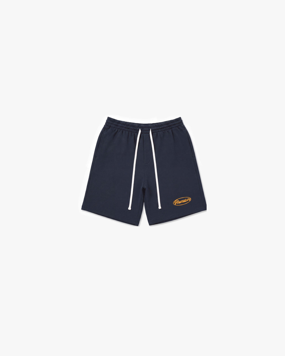 Primitive Luke Script Fleece Shorts — Navy — product front