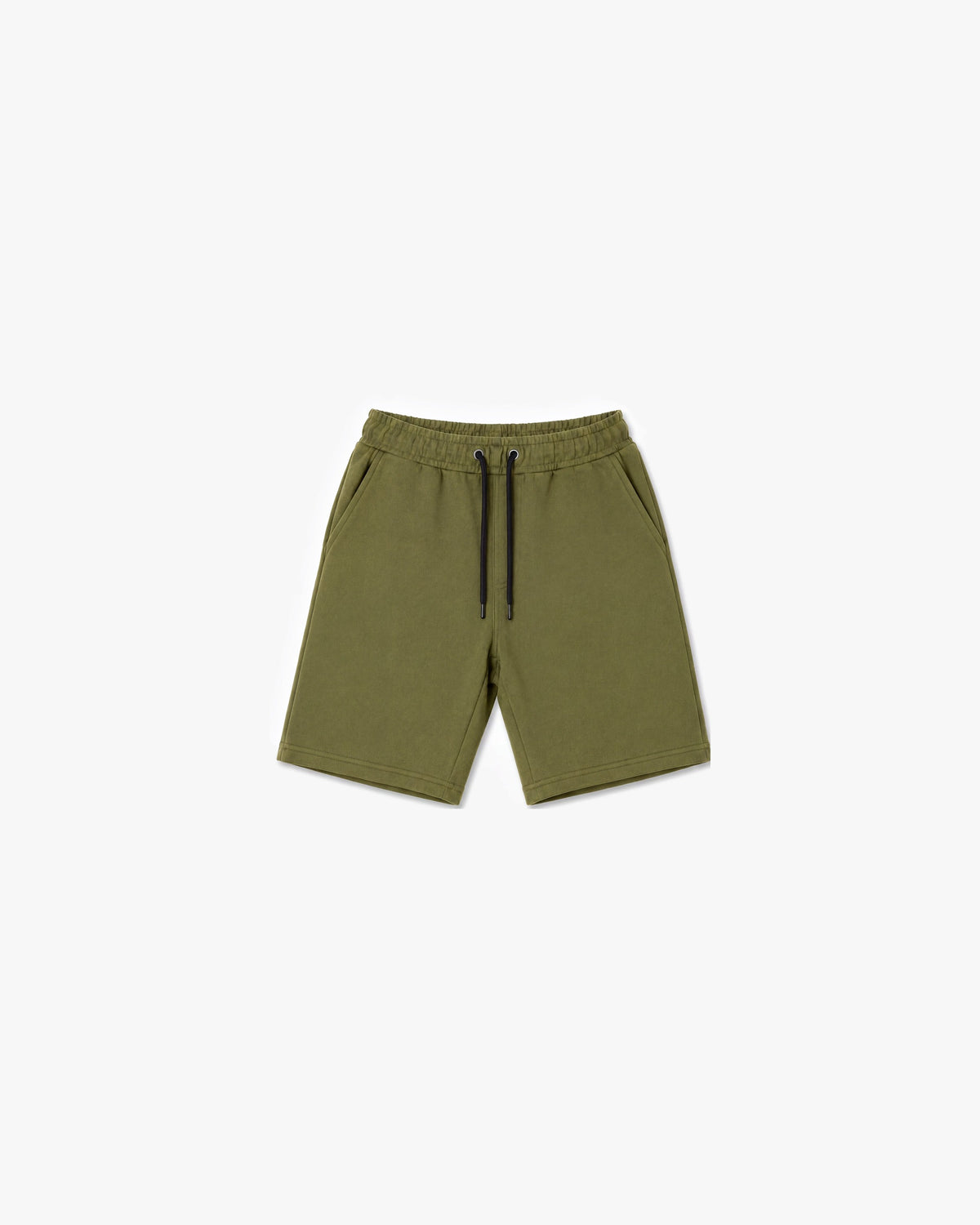 Arthur Beale Basic Sweat Shorts — Olive — product front