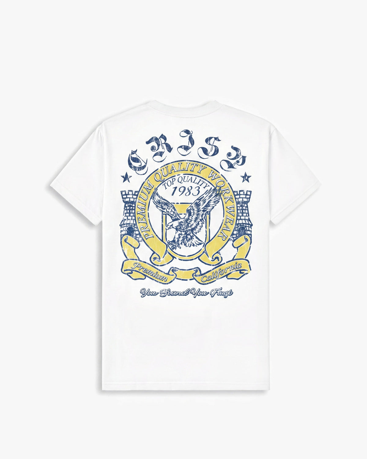 Crisp Vintage Eagle SS tees — White — product back