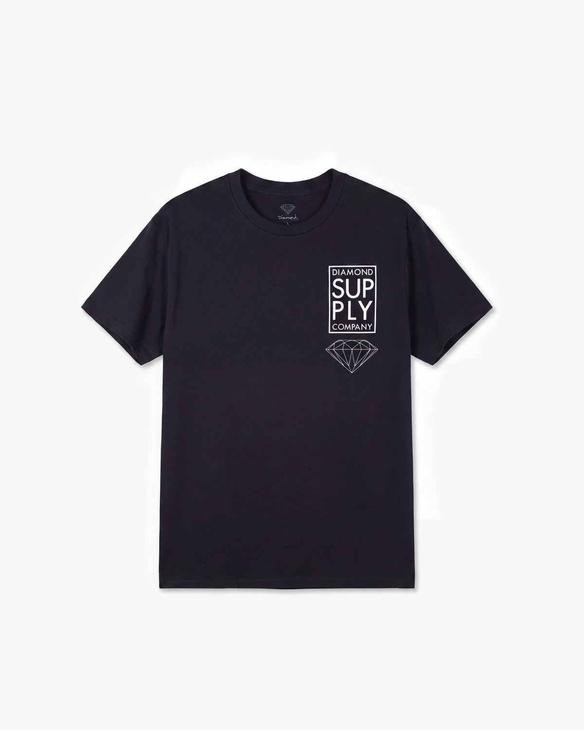 Diamond Supply Stacked SS tees — Black — product front