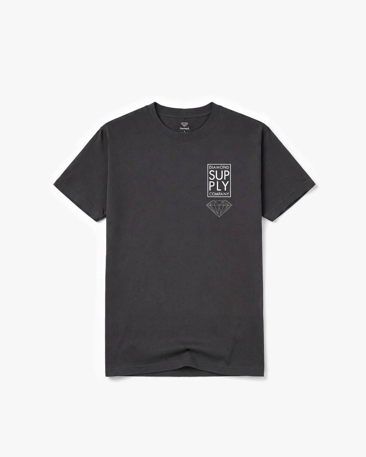 Diamond Supply Stacked SS tees — Charcoal — product front