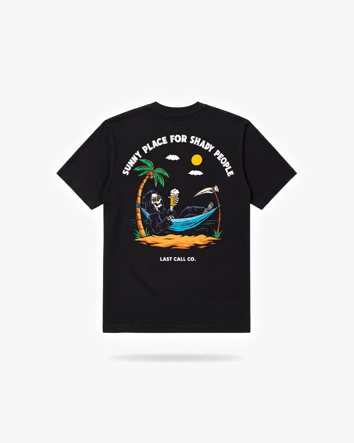 Last Call Co. Shady People SS tees — Black — product back
