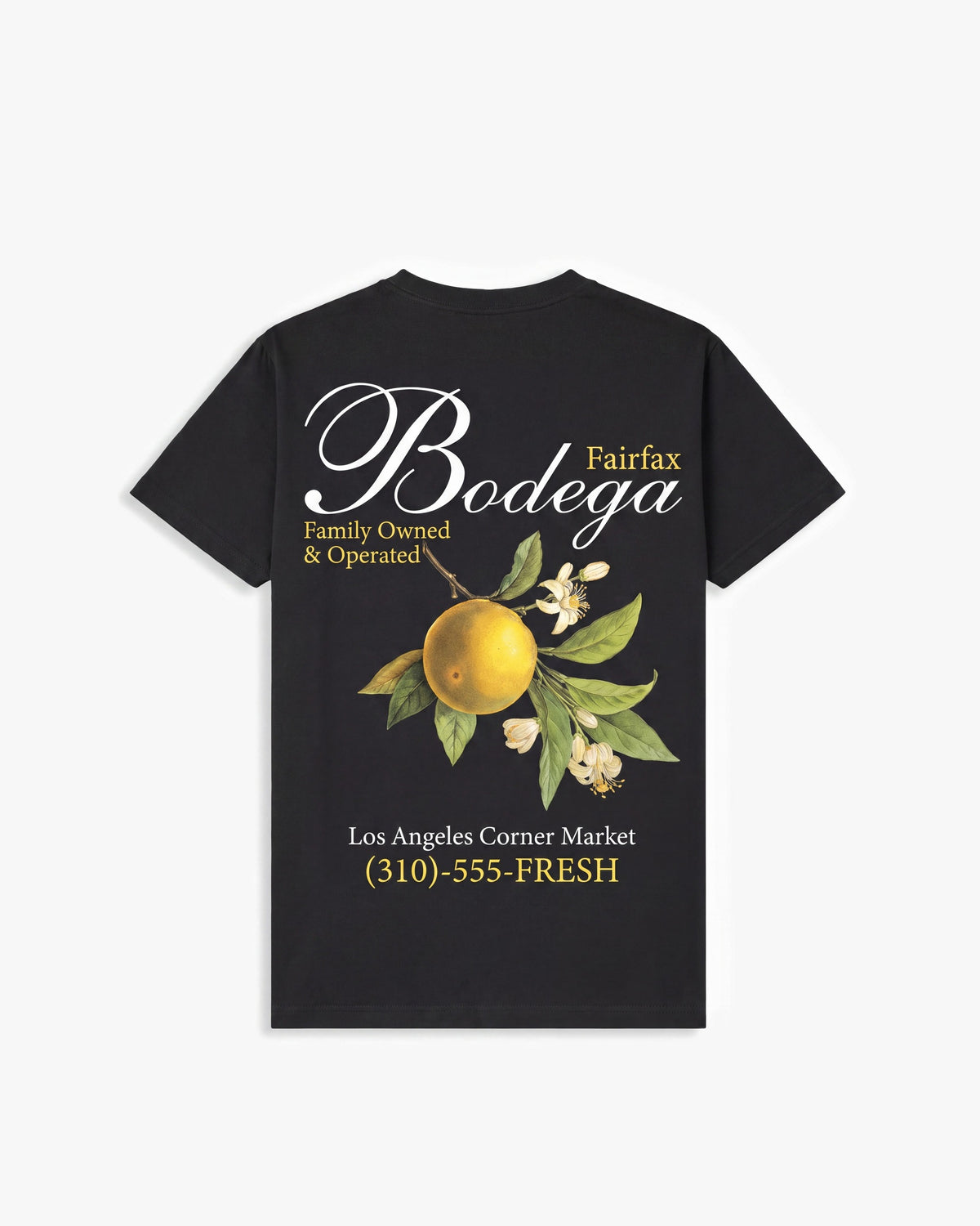 O15 Bodega SS tees — Black — product back