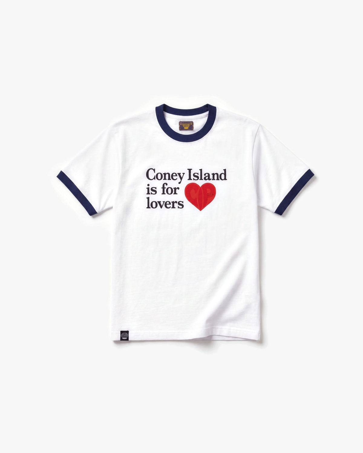 Coney Island Picnic Lovers Ringer SS tees — White/Navy — product front