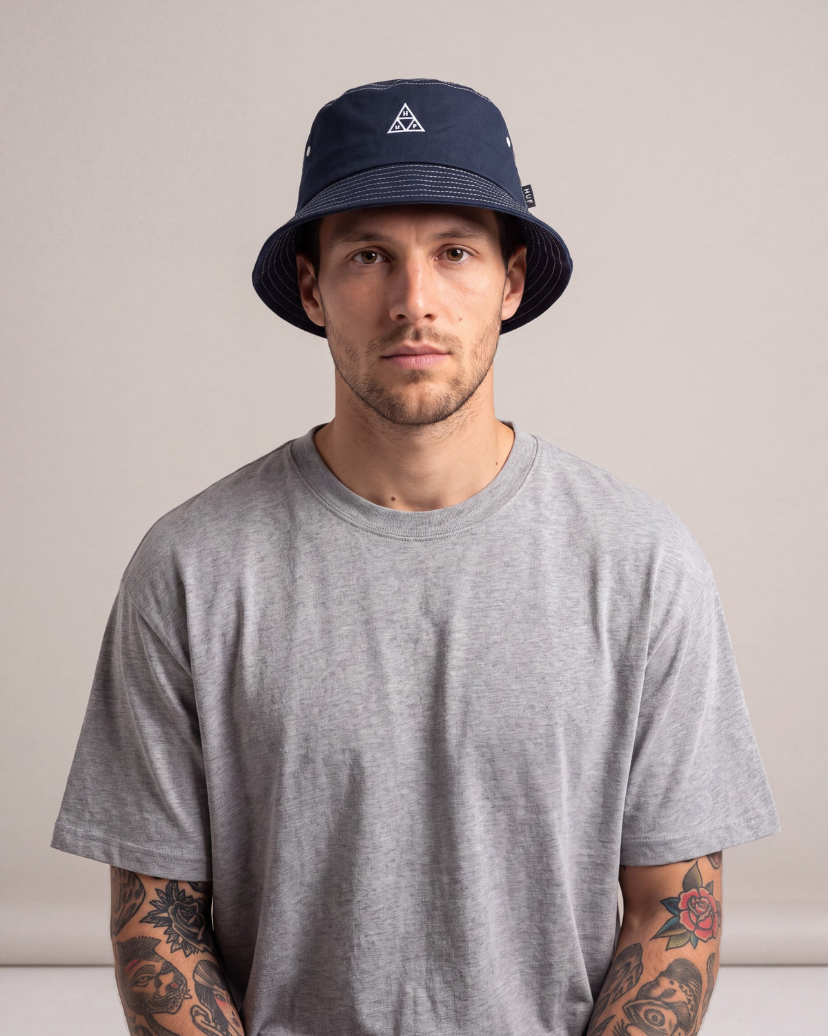 Huf Set TT Bucket hats — Navy — model front