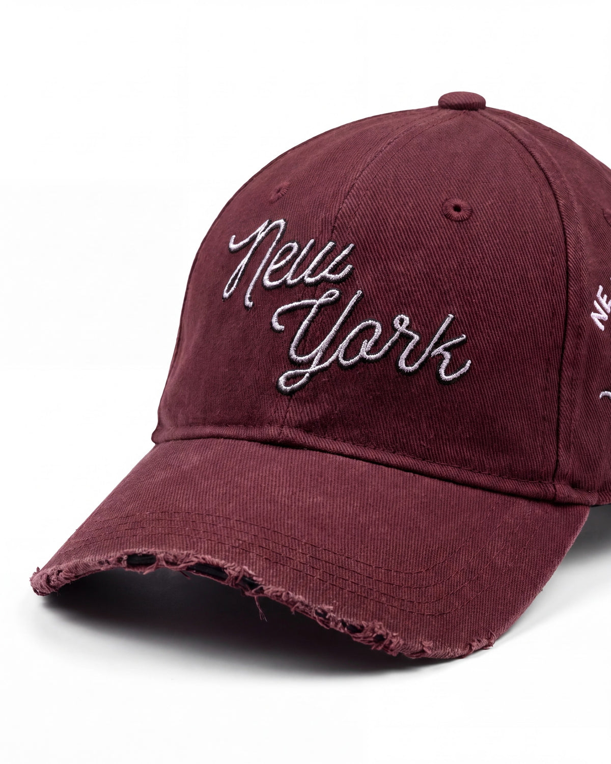 O15 NY Baseball Dad hats — Burgundy — product detail