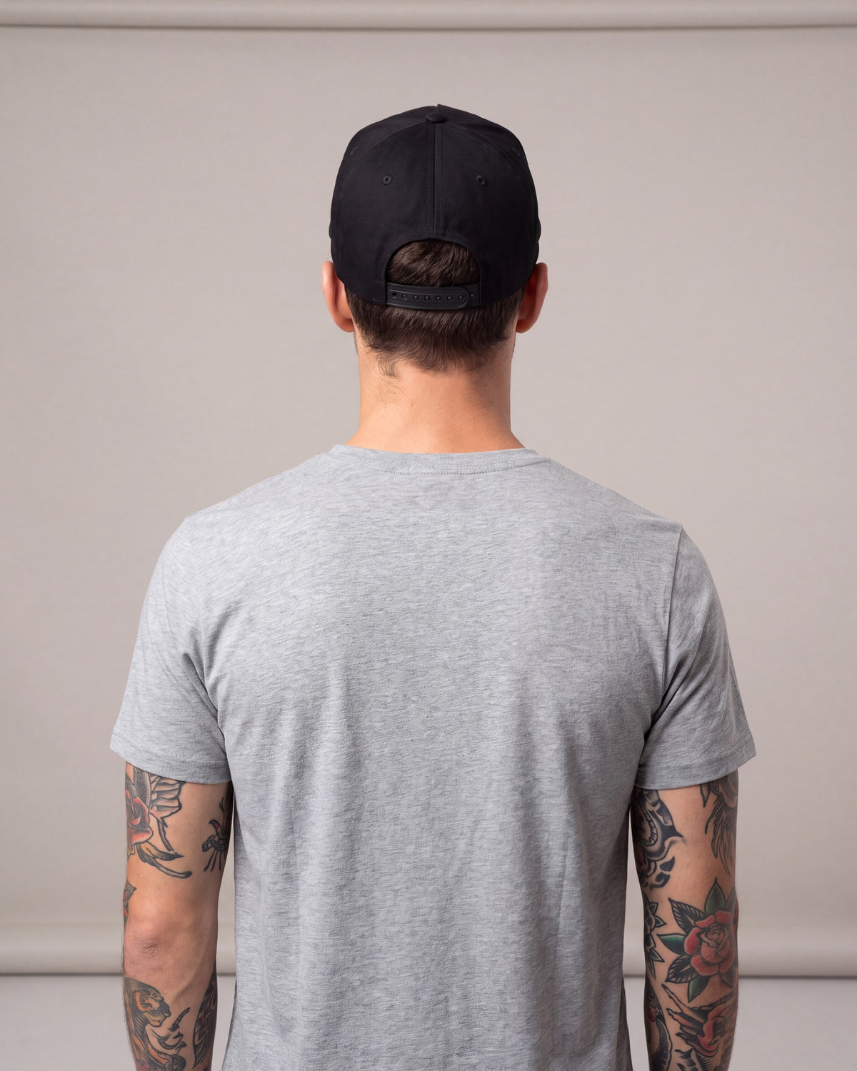 Threadbeast Logo Snapback hats — Black — model back