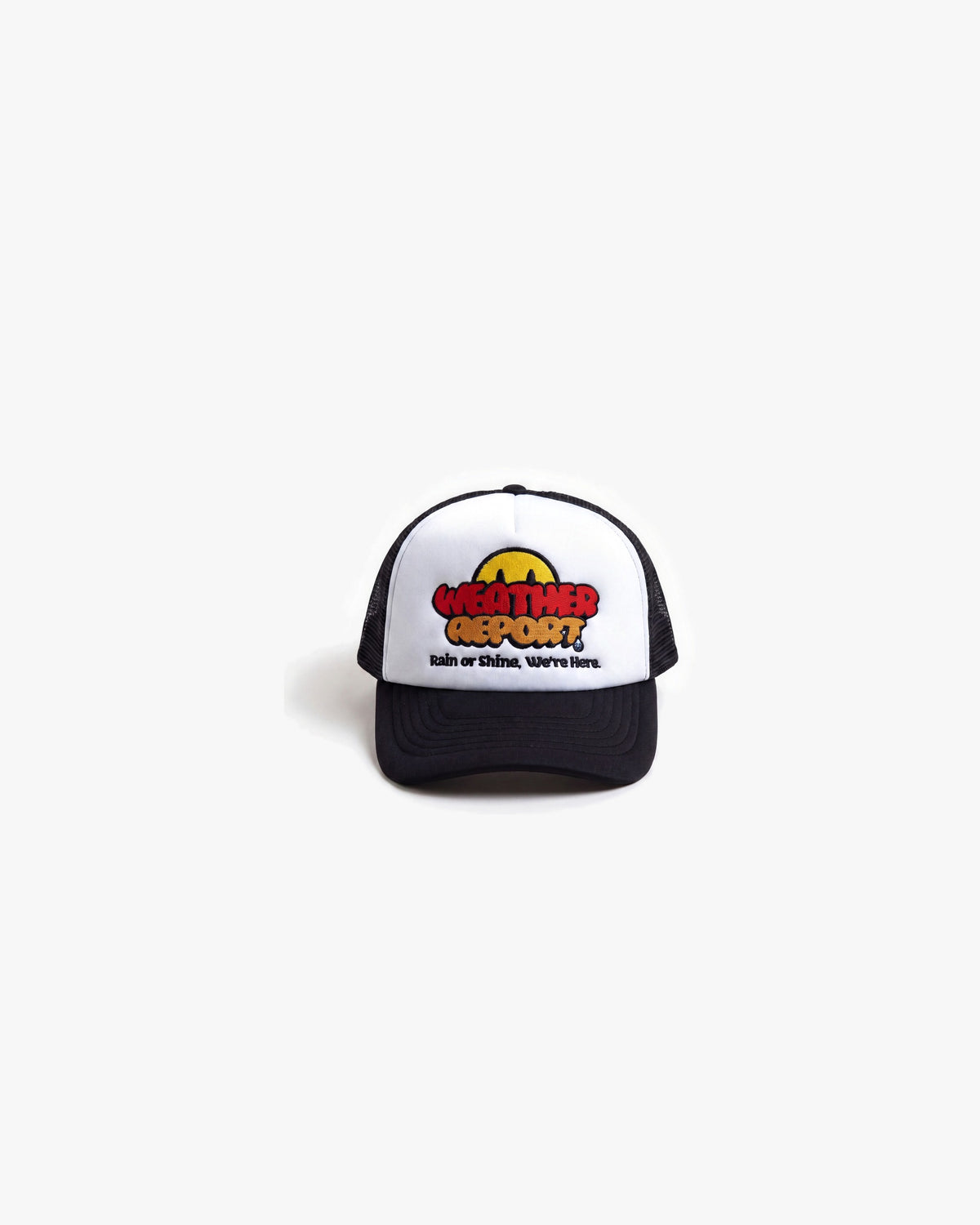 Weather Report Emoji Trucker hats — Black/White — product front