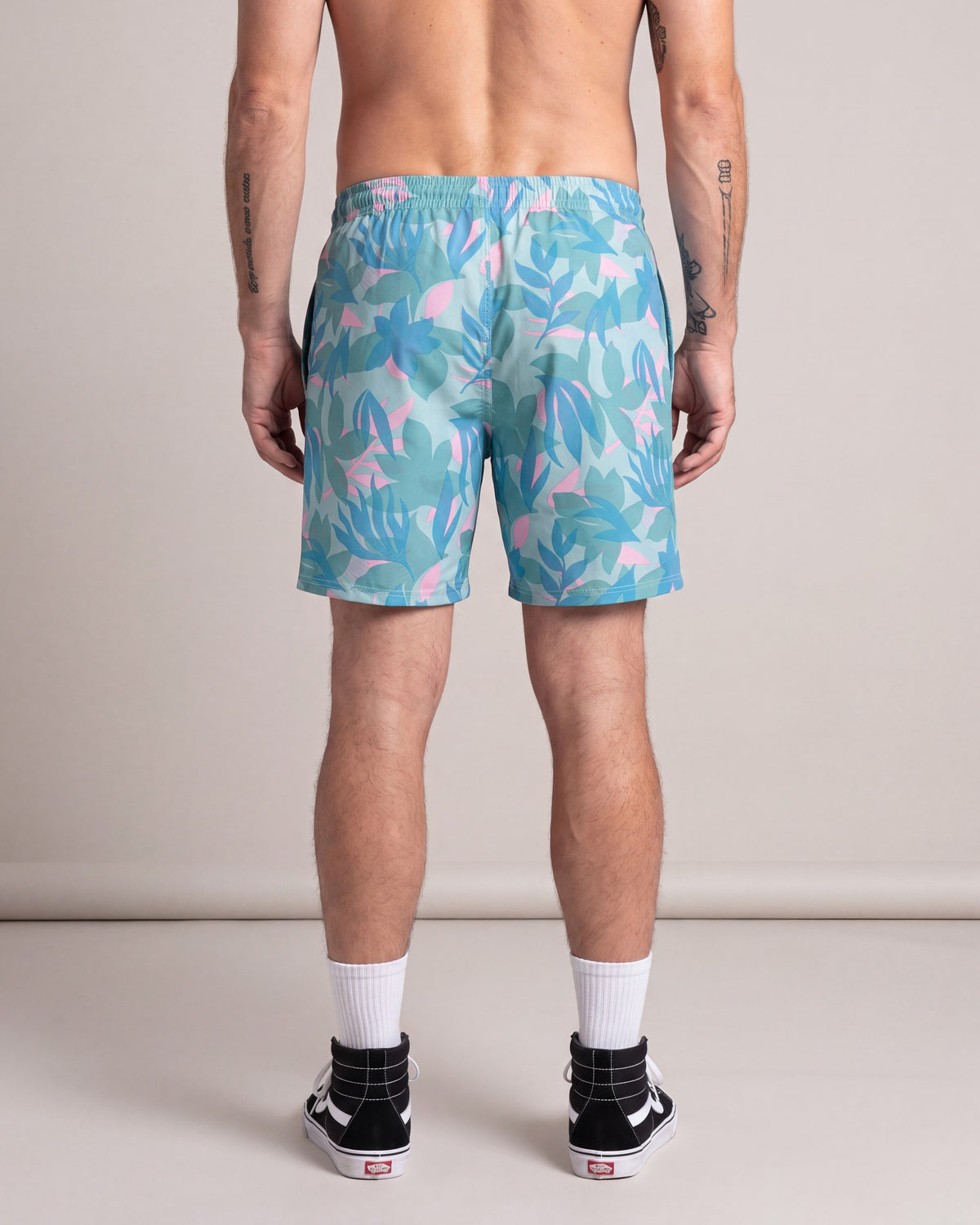 Hurley Cannonball Swim Shorts — Teal — model back
