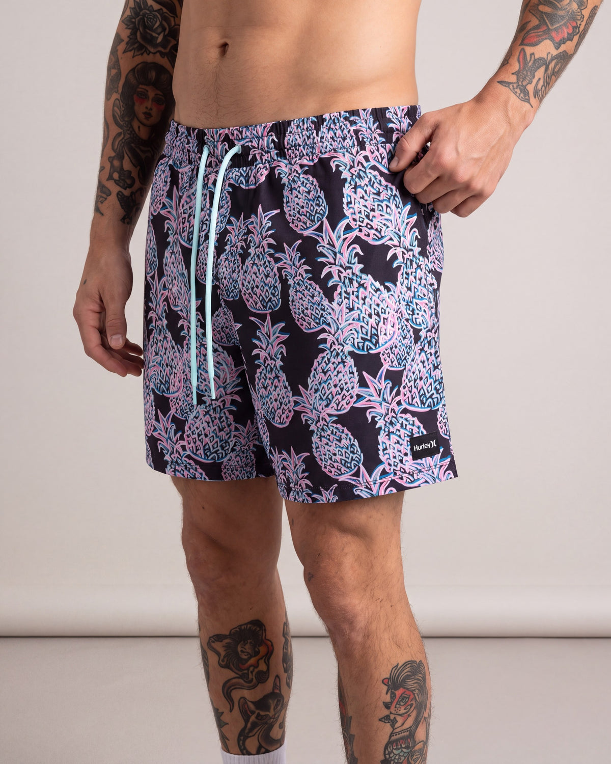 Hurley Cannonball Swim Shorts — Black — model detail