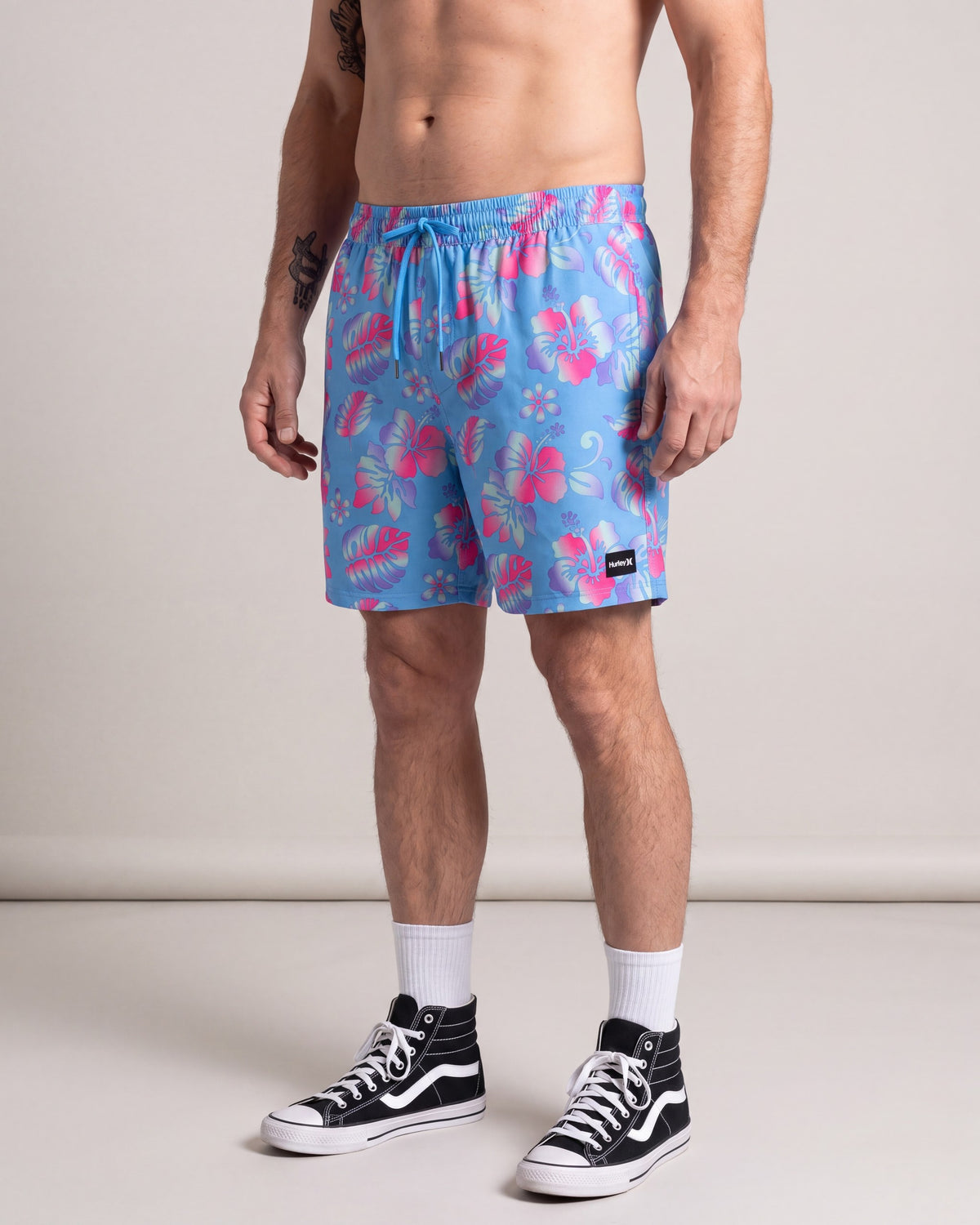 Hurley Cannonball Swim Shorts — Blue — model side
