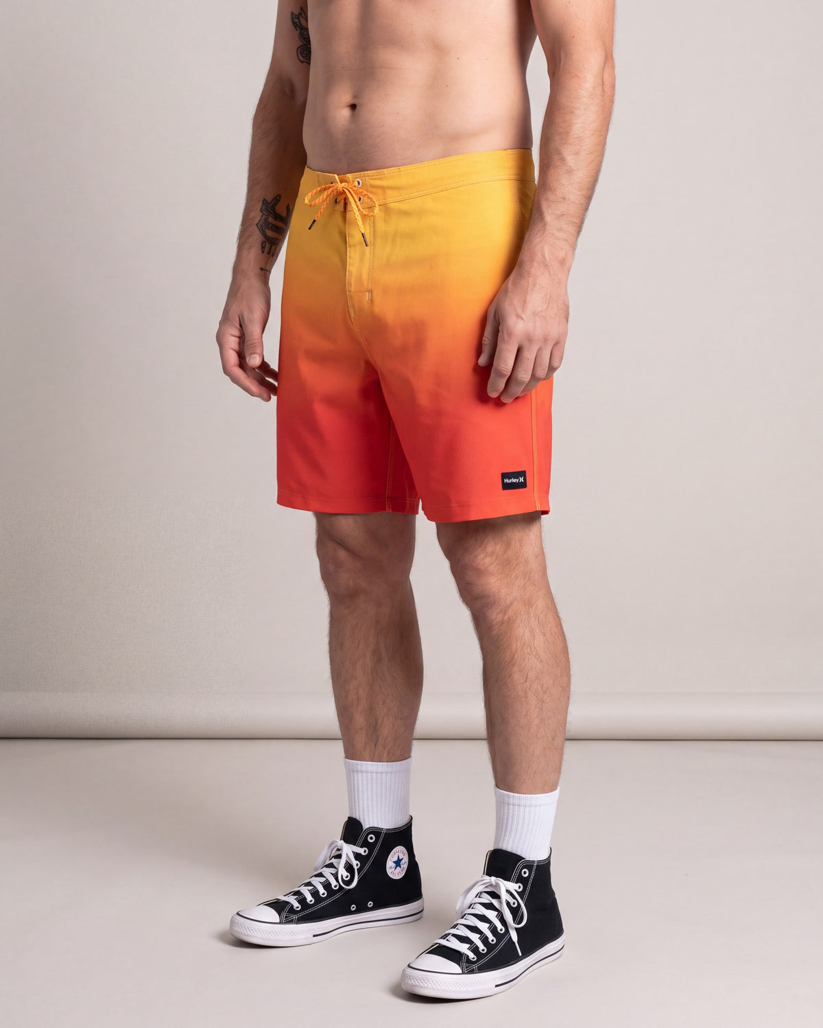 Hurley Weekender Zip Swim Shorts — Yellow — model side