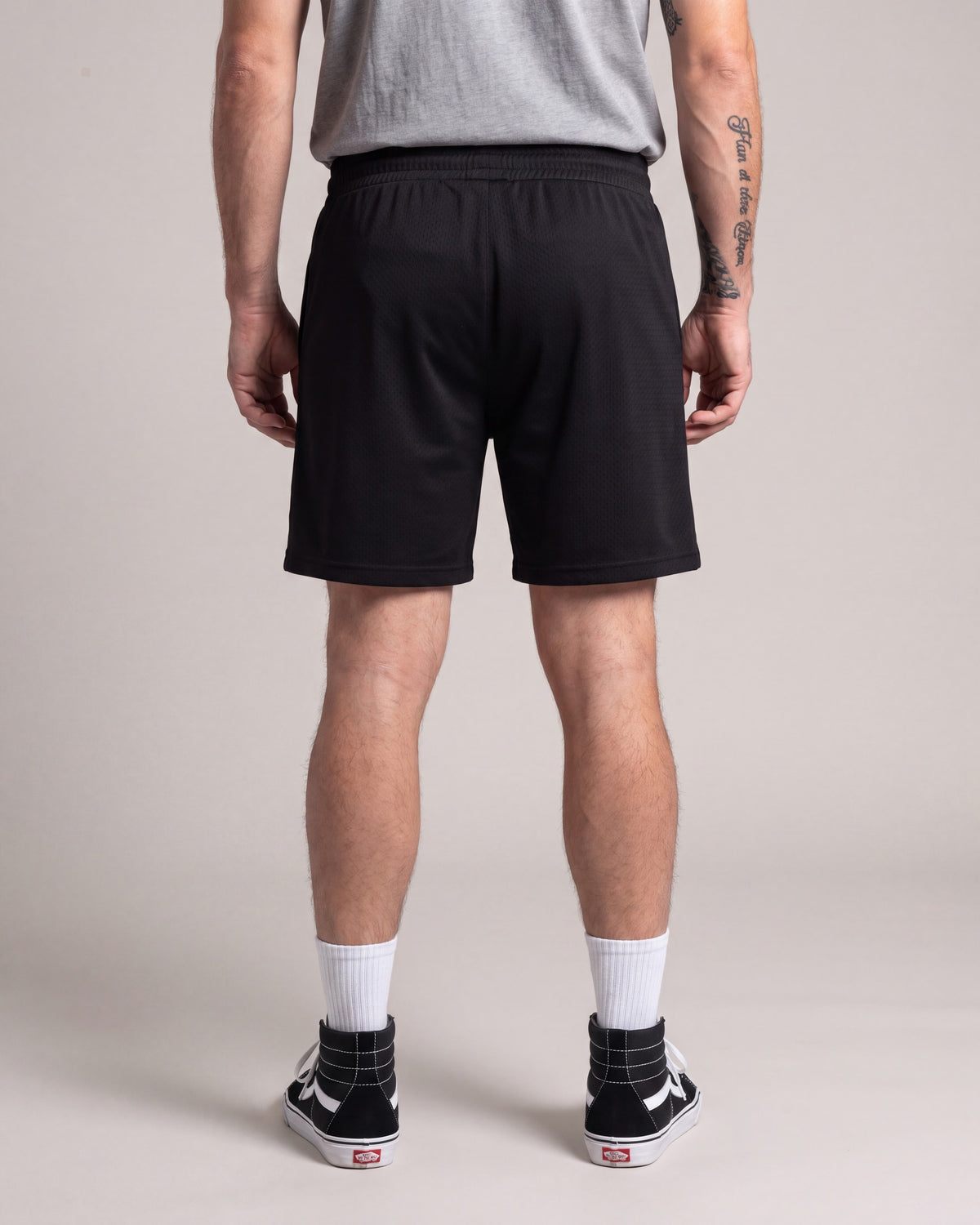Ruxen NYC Mesh Shorts — Black — model back