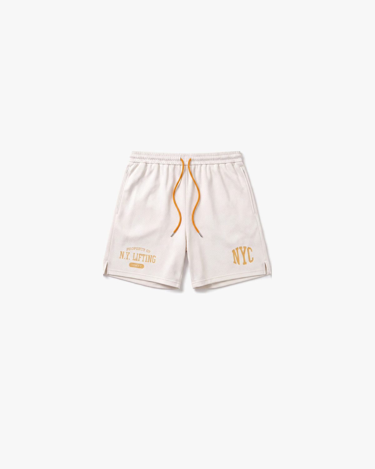 Ruxen NYC Mesh Shorts — White — product front