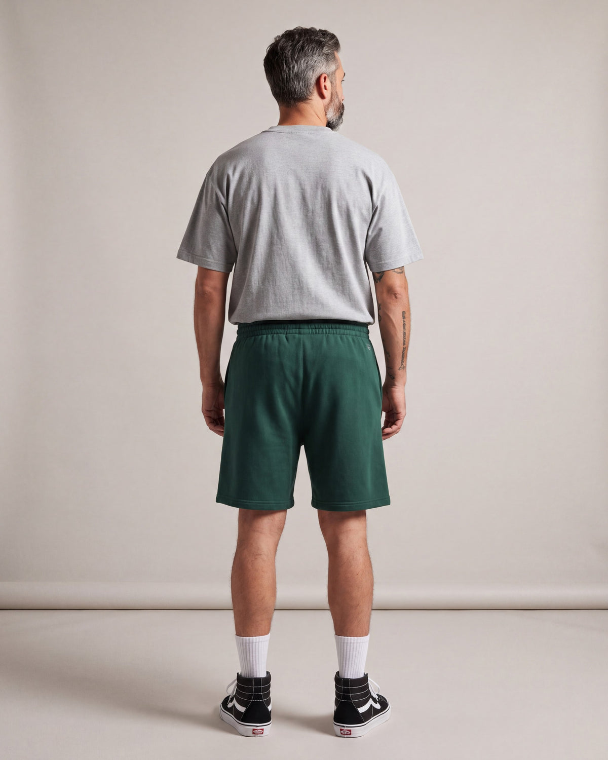 The Hundreds All Star Fleece Shorts — Green — model back
