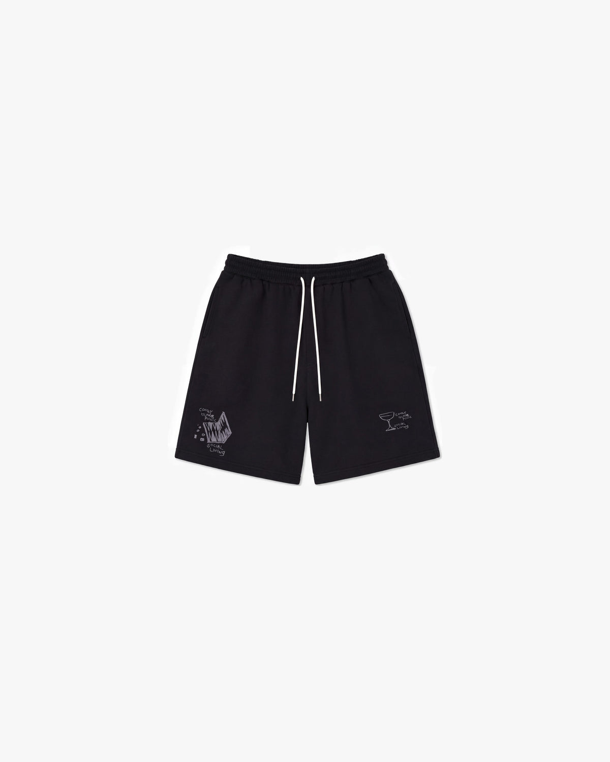Coney Island Picnic Social Living Sweat Shorts — Black — product front