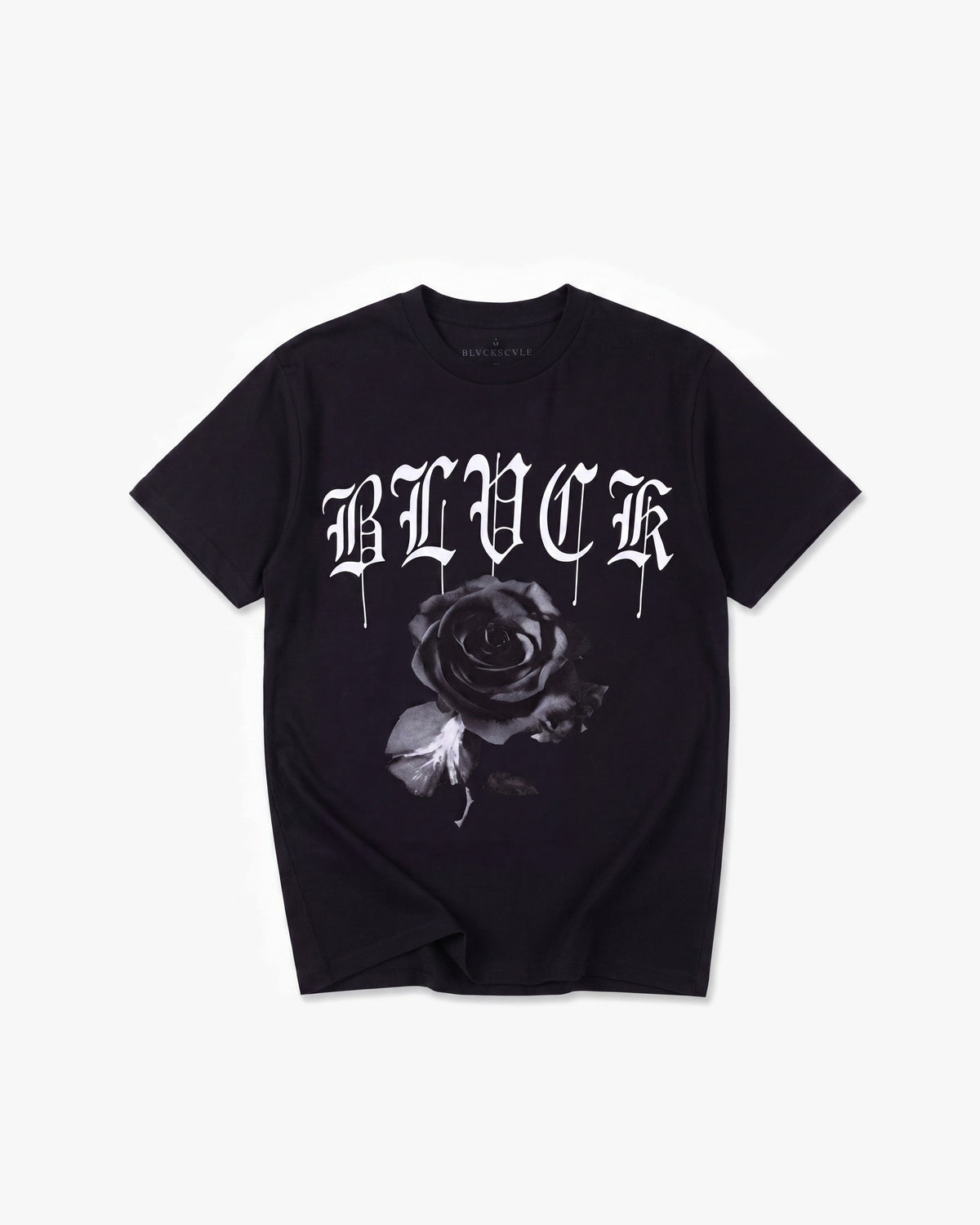 Black Scale Arch Rose SS tees — Black — product front