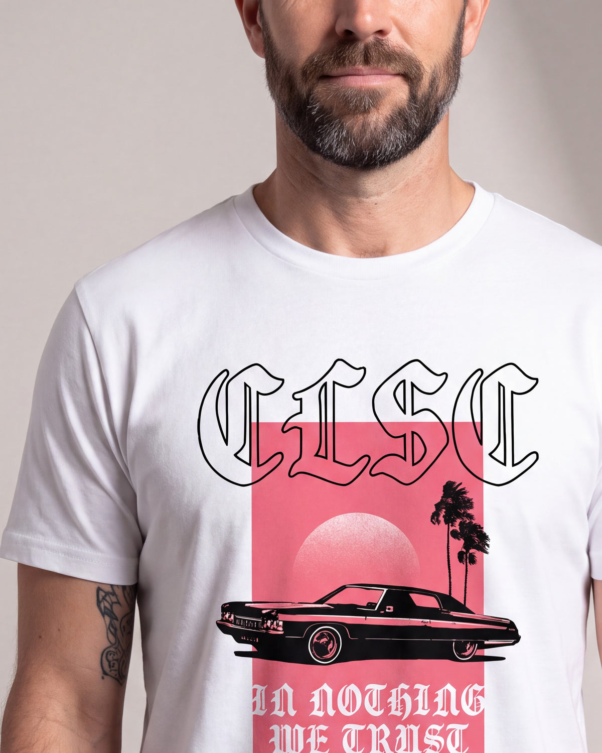 CLSC Sunset Drive SS tees — White — model detail