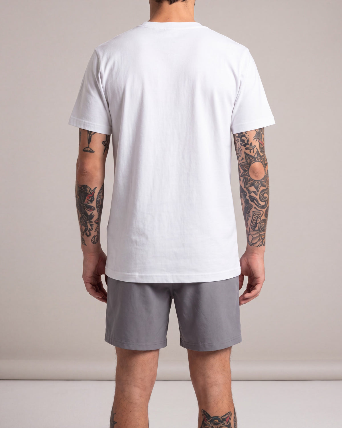 Crisp NY Training Club SS tees — White — model back