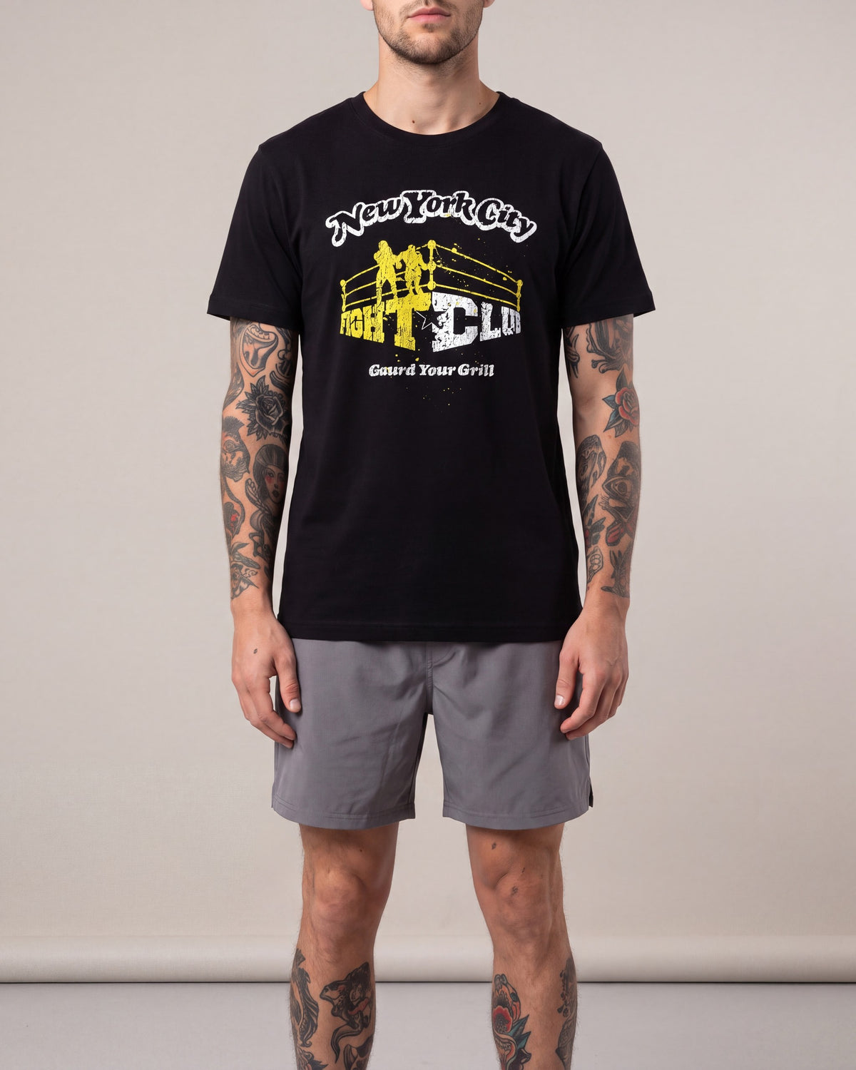 Crisp Fight Club SS tees — Black — model front