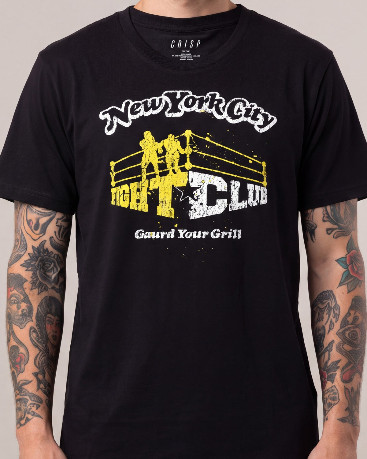 Crisp Fight Club SS tees — Black — model detail