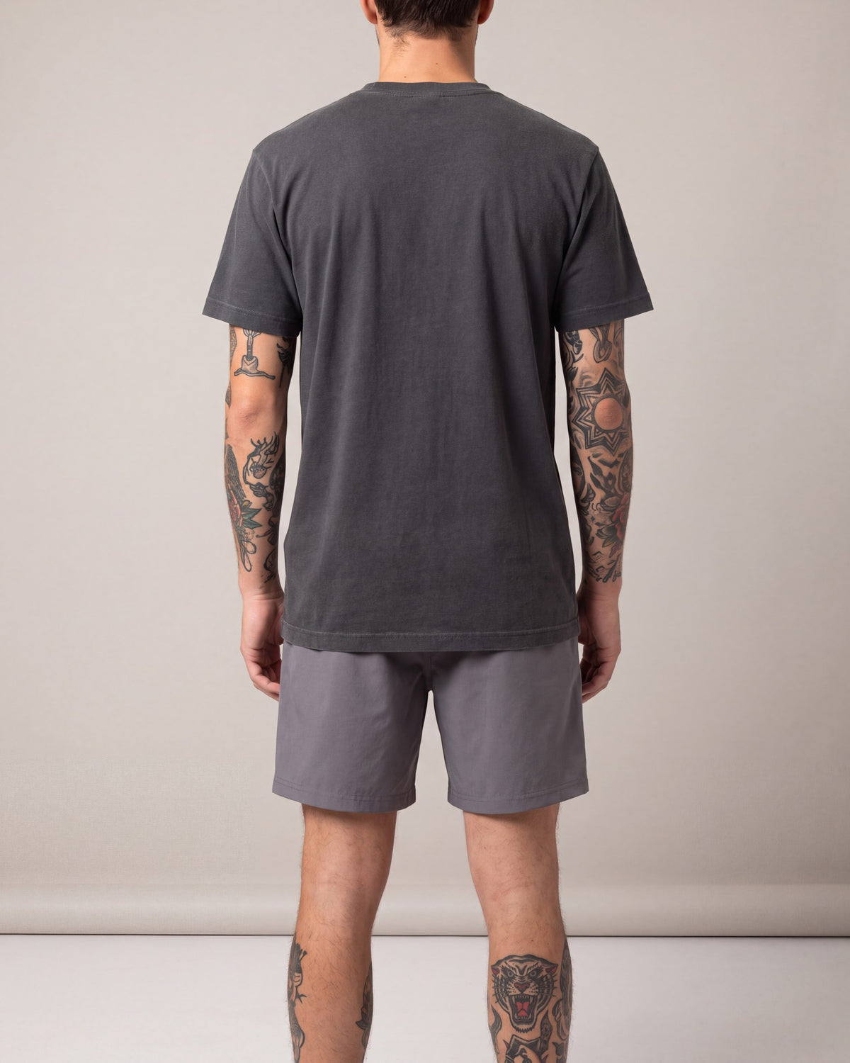 Diamond Supply SF Diamond SS tees — Charcoal — model back
