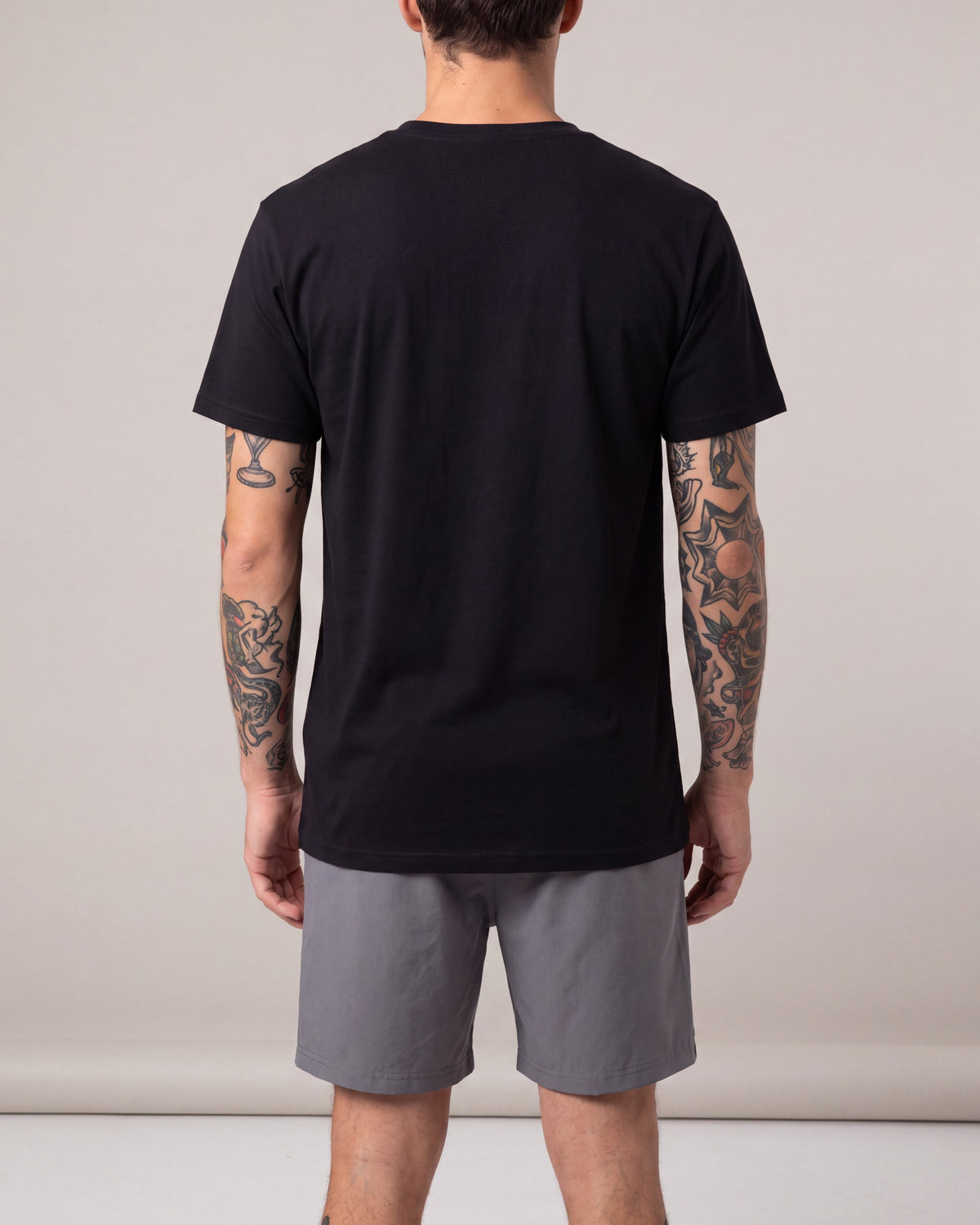 Diamond Supply Stacked SS tees — Black — model back