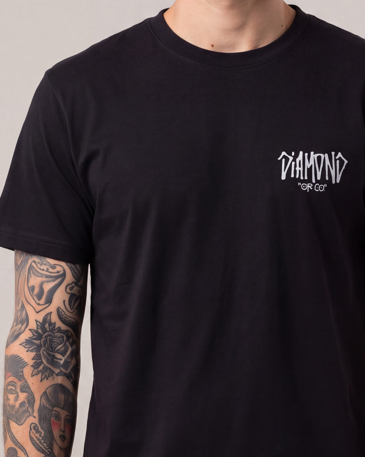 Diamond Supply New Logo SS tees — Black — model detail