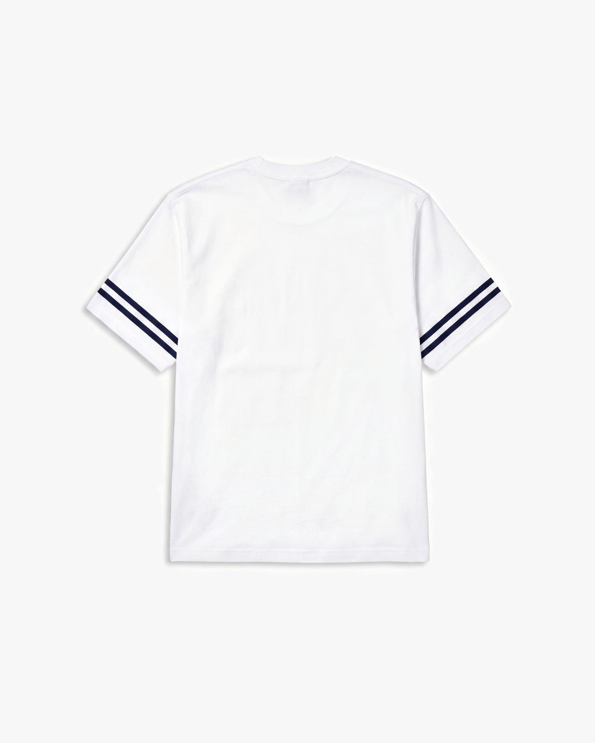 O15 NY Sleeve Stripe SS tees — White/Navy — product back