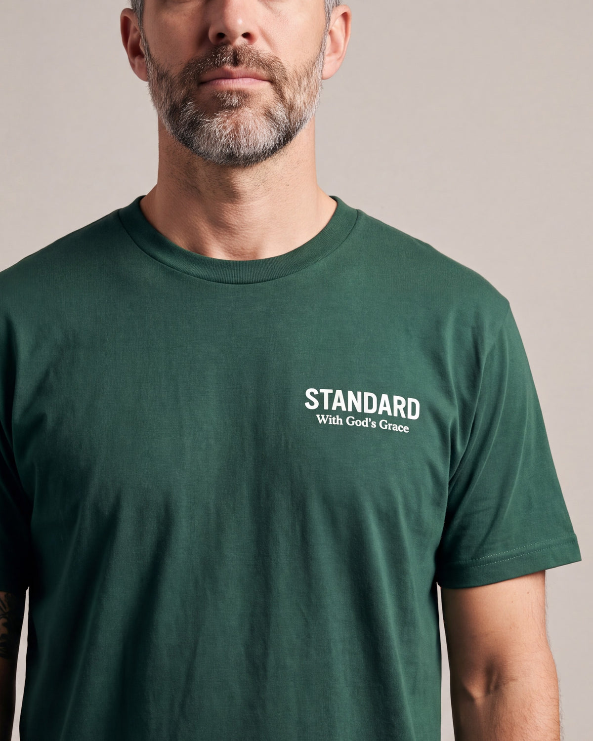 Standard Logo SS tees — Green — model detail