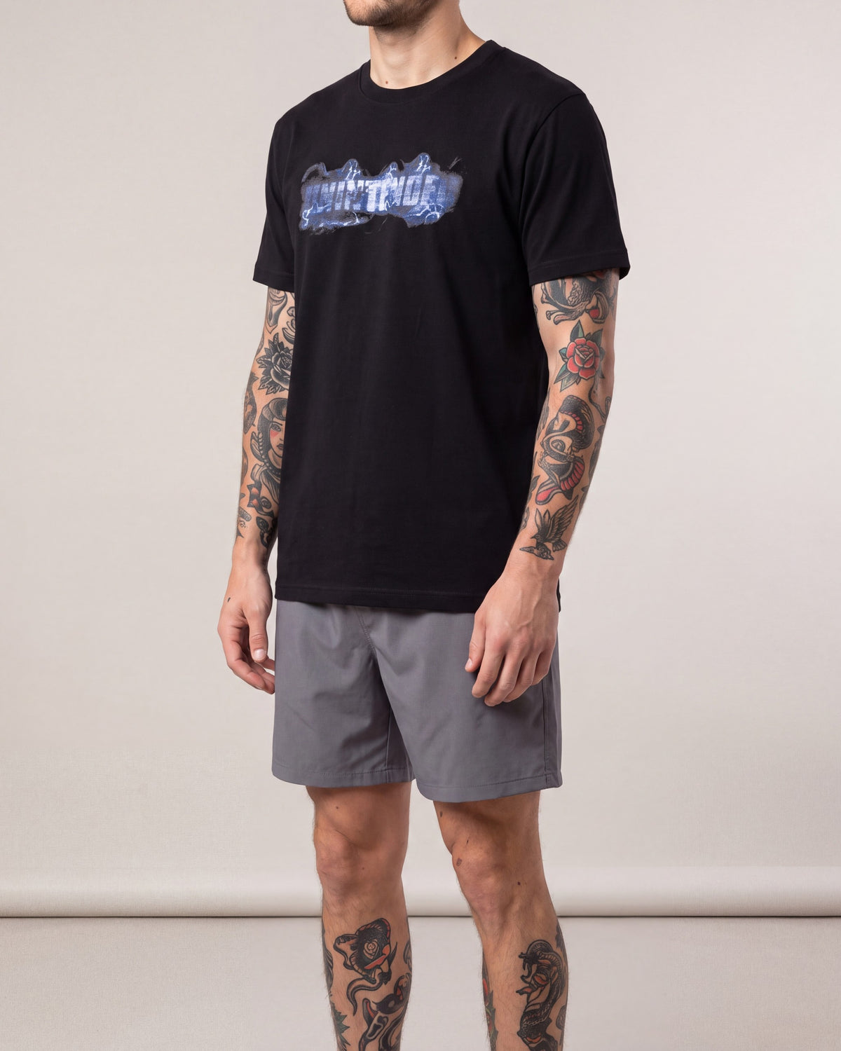 Unintended Horror Film SS tees — Black — model side