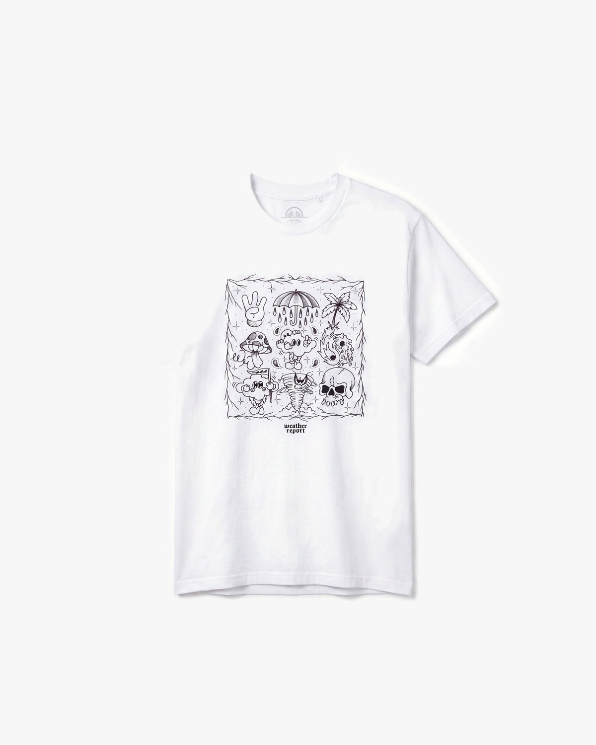 Weather Report Doodle SS tees — White — product front