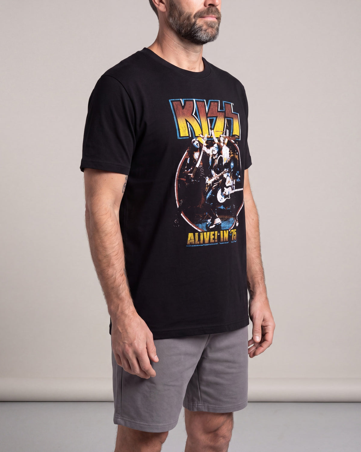 Licensed Alive In '75 SS tees — Black — model side