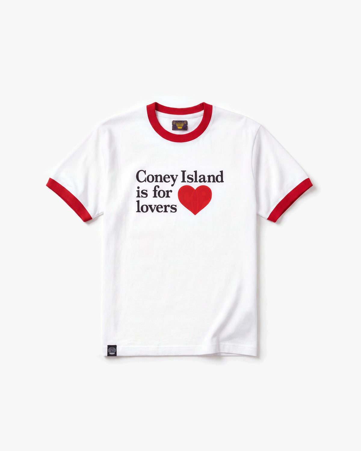 Coney Island Picnic Lovers Ringer SS tees — White/Red — product front